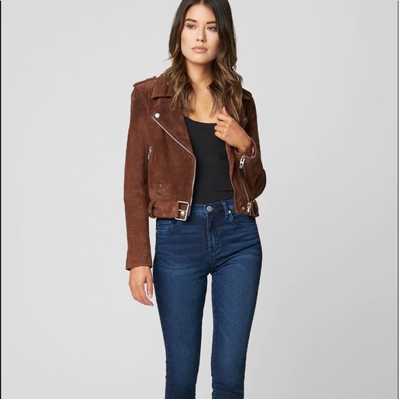 Blank NYC suede moto jacket chocolate truffle NWT Small - Picture 4 of 8
